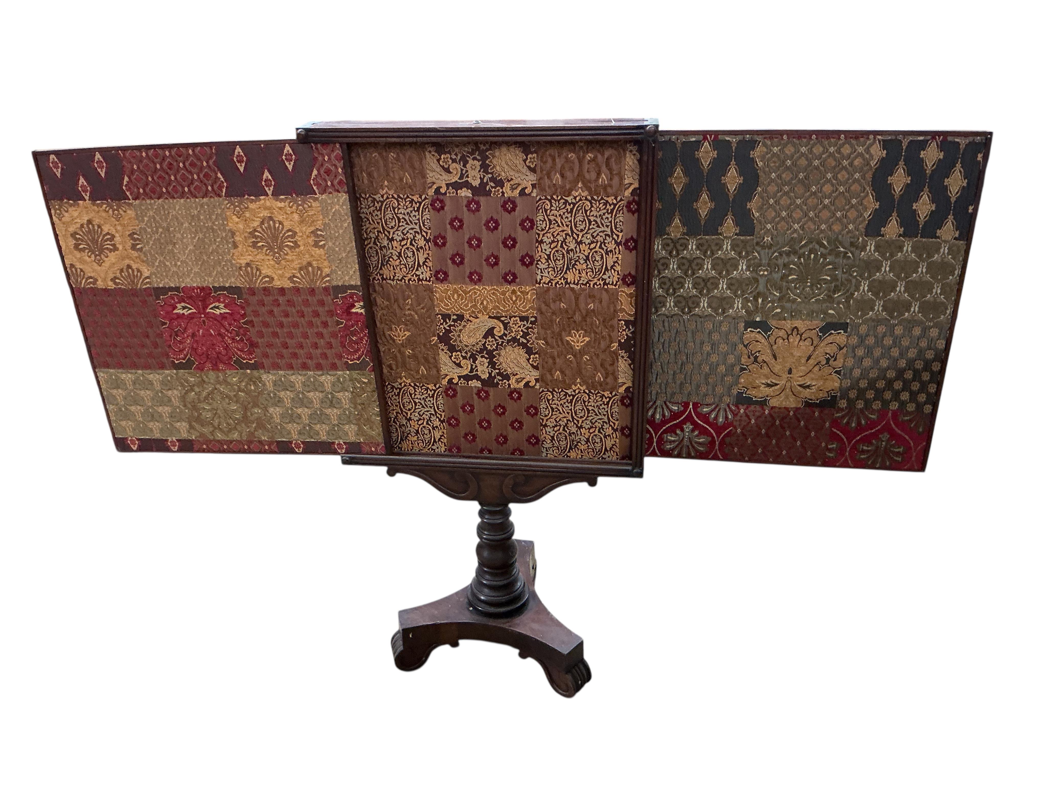 A Regency multi panel firescreen, width 61cm, height 112cm